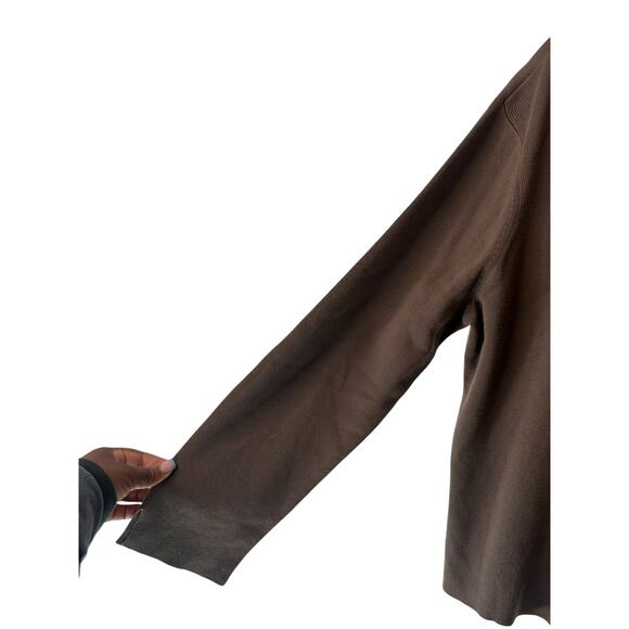 J. Jill Brown Basic Long Sleeve Casual V-Neck Mock Neck Knit Sweater Size XL - Picture 7 of 12